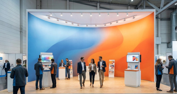 Faltdisplay Textil Gebogen