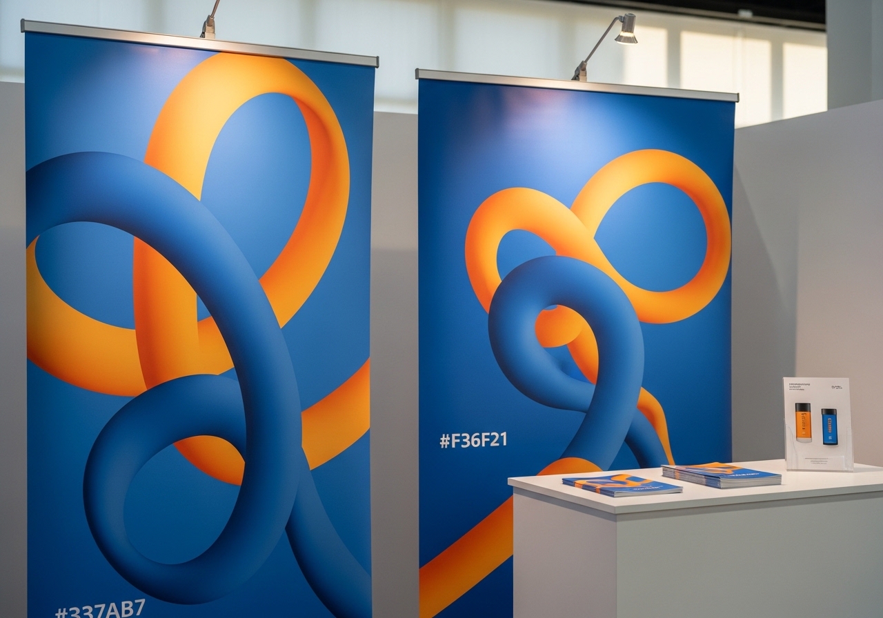 Messestand mit Roll-Ups